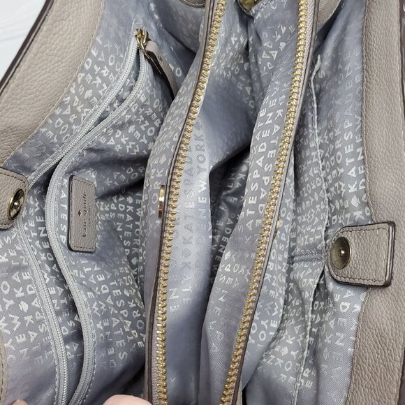 Kate Spade New York Taupe Evangelie Larchmont Satchel Leather Crossbody/Handbag - Picture 9 of 16